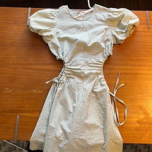 Oak and fort short green and white dress